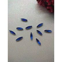 Стразы в цапах "Узкий листик" 4*15 мм цв. синий, цена за 1 шт